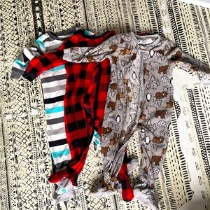 Trio of flannel onesies — 24 mos